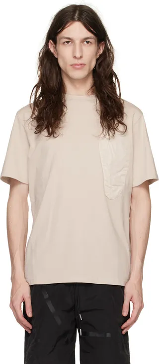 HELIOT EMIL Beige Shaped Pocket T-Shirt
