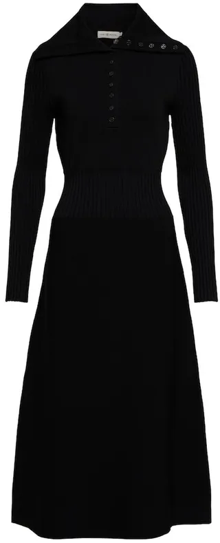 Flared knit midi dress