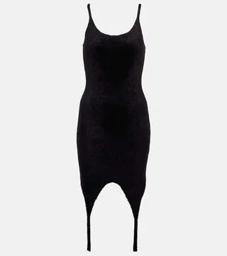 Ribbed-knit minidress