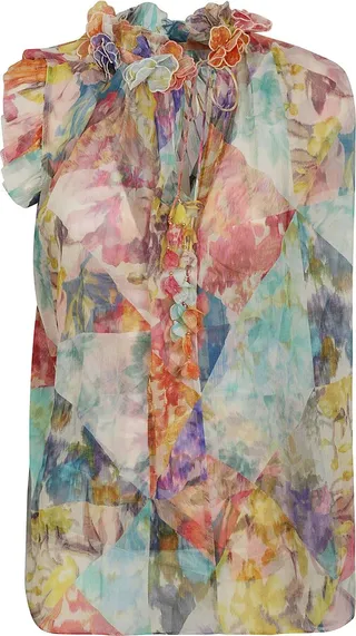 Multicolor Silk Top