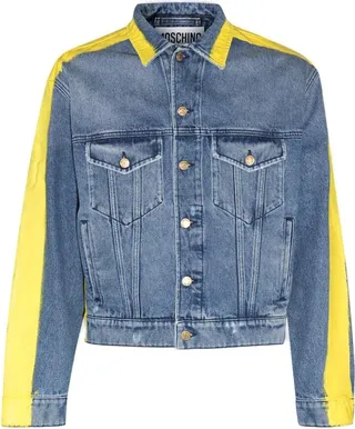 Moschino Logo Printed Button-Up Denim Jacket