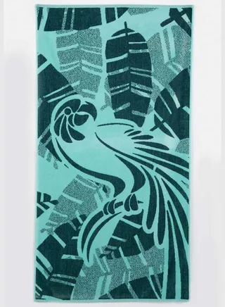 Palm And Leaf Print Beach Towel