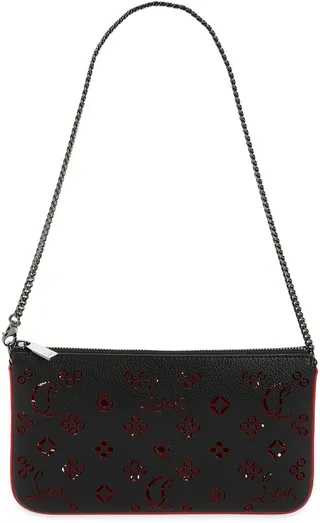 Loubila Logo Cutout Leather Shoulder Bag