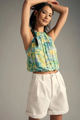Cloth & Stone Shirred Halter Tank Assorted