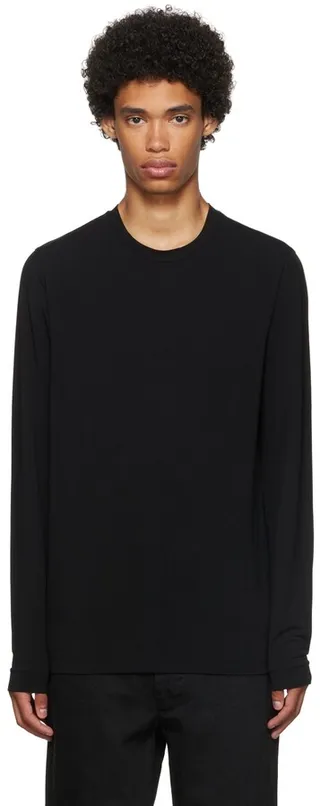 Giorgio Armani Black Viscose Long Sleeve T-shirt