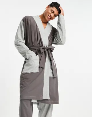 ASOS DESIGN robe with contrast panels - part of a set