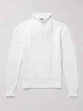 Haston Cashmere Mock-Neck Sweater