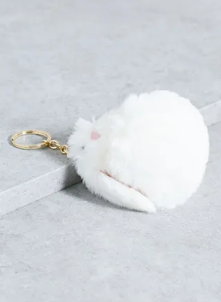 Long Ear Bunny Pom Keyring