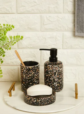 Black Terrazzo Bathroom Set