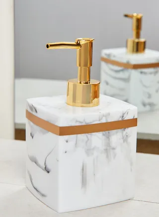 White & Gold Marble Soap Dispenser