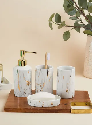 Marble Print Bathroom Set
