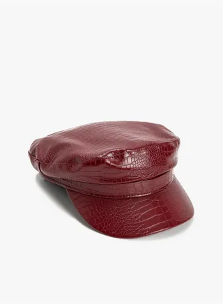 Faux Leather Cap Hat