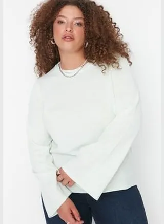 Open Mint Spanish Sleeve Knitwear Sweater TBBAW23AN00034