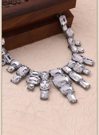 Silver Plated Designer Stone Necklace