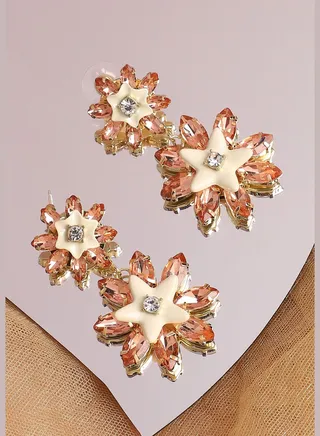 Gold Plated Designer Stone Party Drop Earring For Women