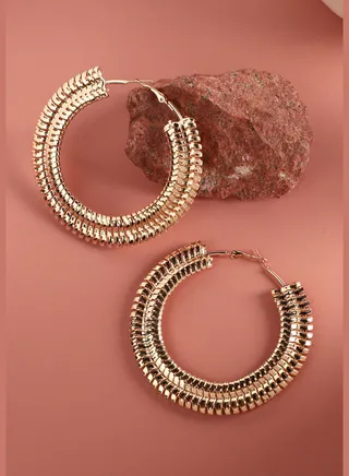 Gold Plated Designer Casual Hoop Earring For Women