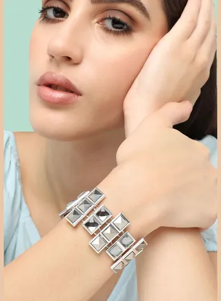 Gold Plated Designer Stone Party Bracelet For Women