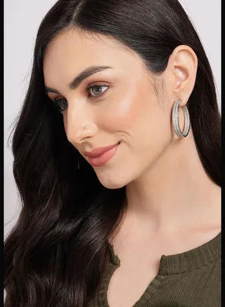 Silver-Plated Circular Earrings