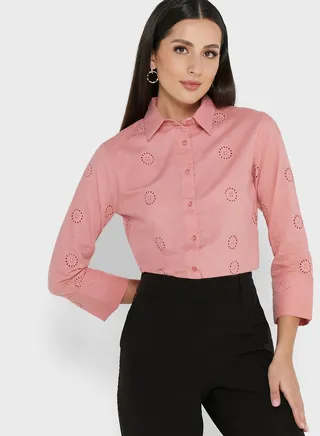 Eyelet Detail Top