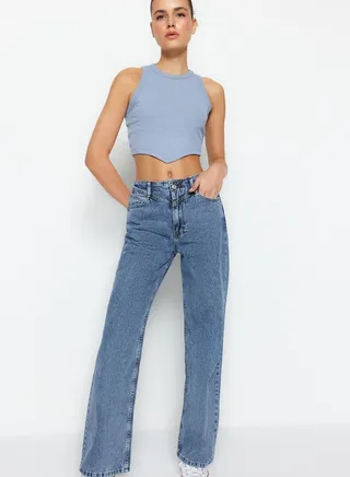 High Waist Straight Jeans