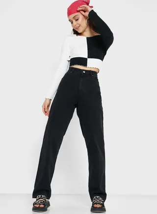 High Waist Straight Jeans