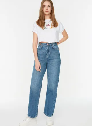 High Waist Straight Jeans