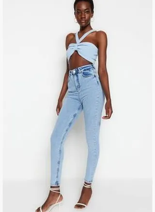 Light Blue High Waist Skinny Jeans TWOSS23JE00075