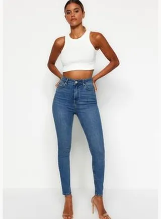 Blue Push Up High Waist Skinny TWOSS23JE00078