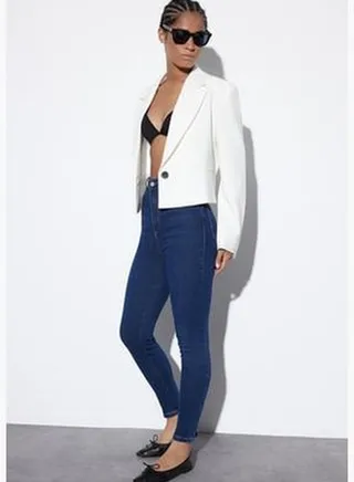 Navy Super High Waist Skinny Jeans TWOSS22JE0560