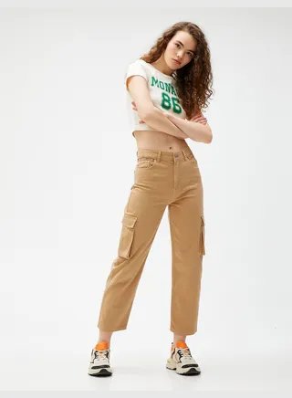 High Waist Denim Trousers Straight Leg - Eve Jean