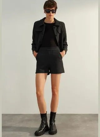 Anthracite Premium Woven Shorts TWOAW24SR00071