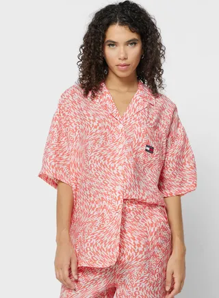 Printed Button Down Shirt