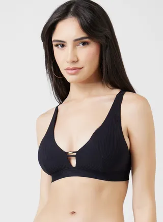 Cut Out Lace Detail Swim Top