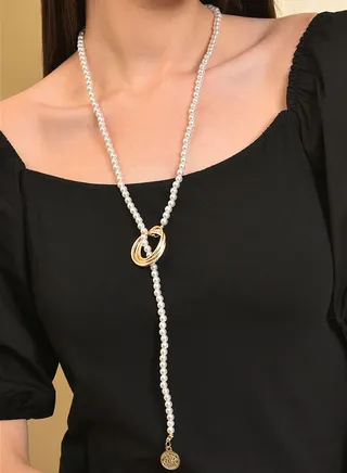 Gold Plated Pearl Beaded Necklace