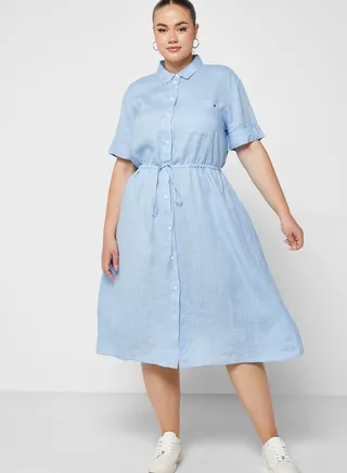 Tie Detail Button Down Dress