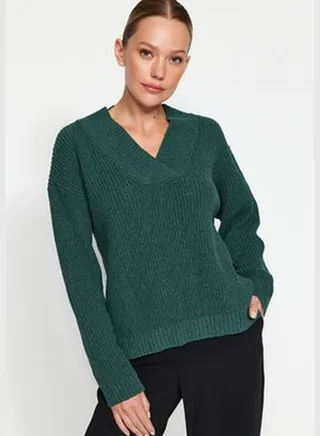 Mint More Sustainable V-Neck Knitwear Sweater TWOAW24KZ01113