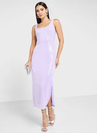 Strappy Sequin Detail Dress