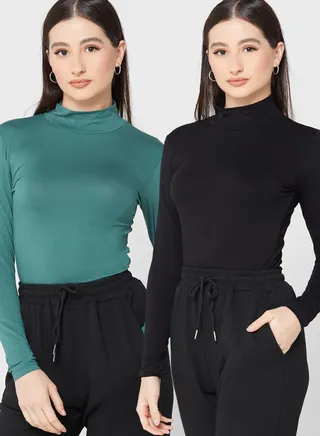 2 Pack High Neck T-Shirt