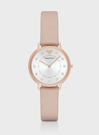 Leather Strap Analog Watch