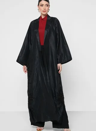 Tiered V-Neck Abaya