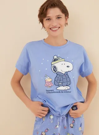 Crew Neck Pyjama T-Shirt And Pants