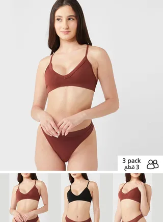 3 Pack Plunge Neck Bra