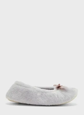 Ladies Velour Ballet With Matching Bow