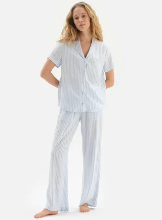 Button Down Shirt And Pyjama Set