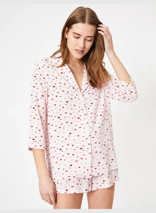 Patterned Pajama Top