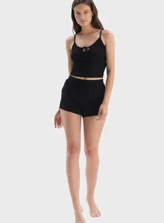 High Waist Pyjama Shorts