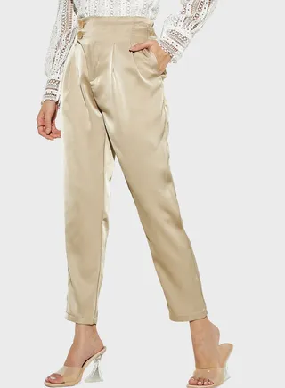 High Waist Satin Pants