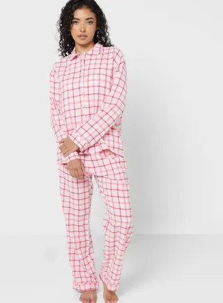 Checked Shirt & Pyjama Set