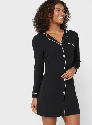 Contrast Detail Night Shirt