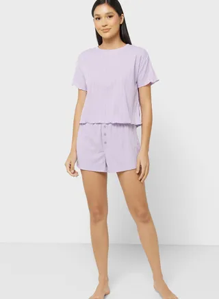 High Waist Pyjama Shorts